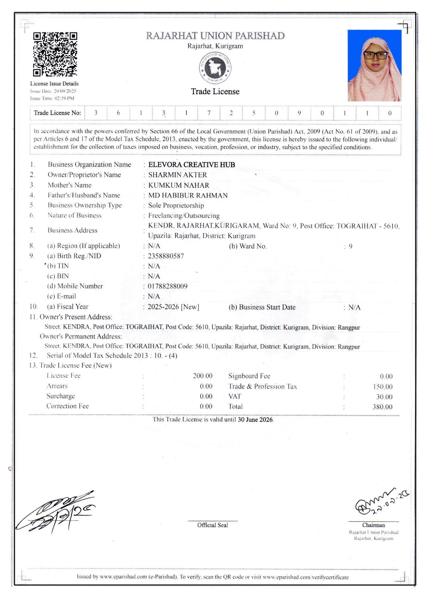 Govt. License